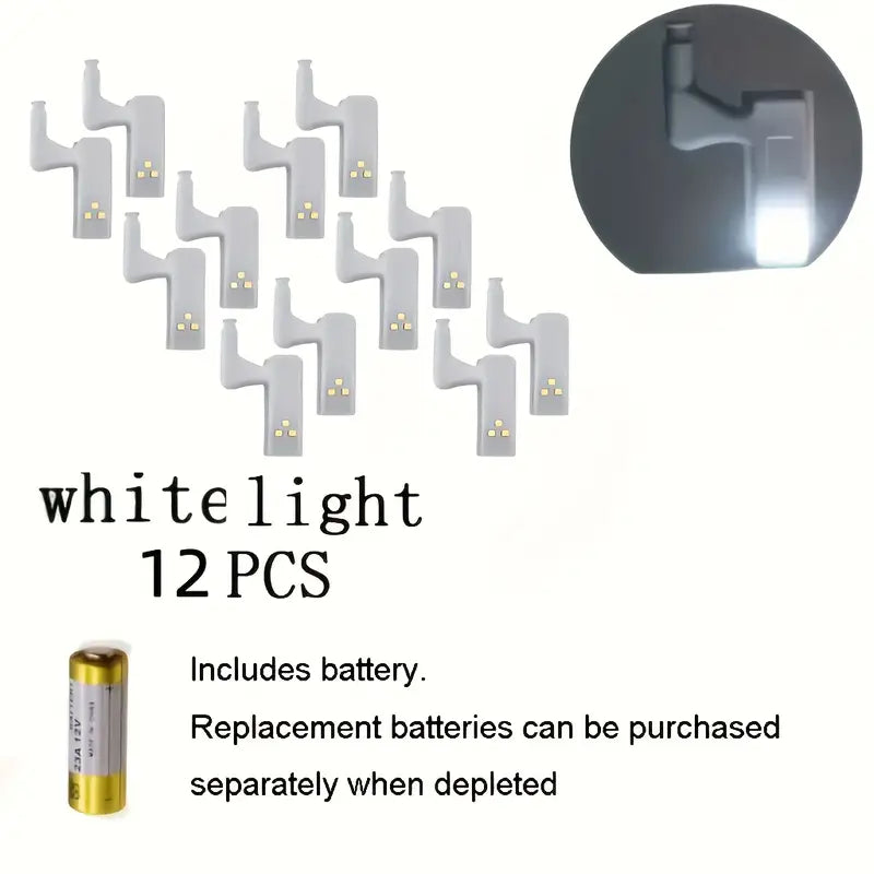 LED Kastscharnierlampjes Set van 12 - Automatische Verlichting
