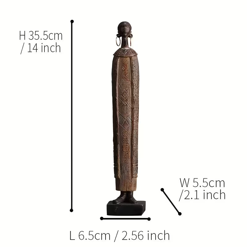 Afrikaans Handgemaakt Beeld - Tribale Kunst Sculptuur Gerookt Hout