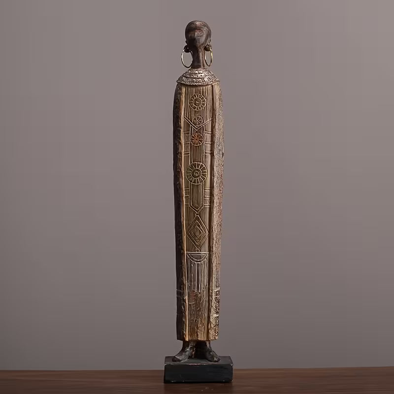 Afrikaans Handgemaakt Beeld - Tribale Kunst Sculptuur Gerookt Hout