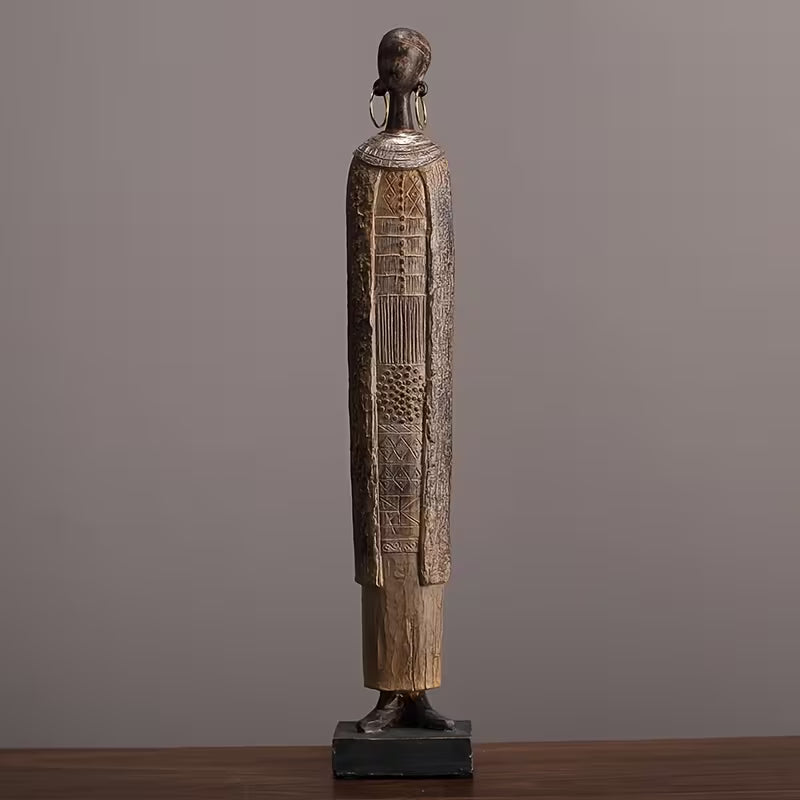 Afrikaans Handgemaakt Beeld - Tribale Kunst Sculptuur Gerookt Hout