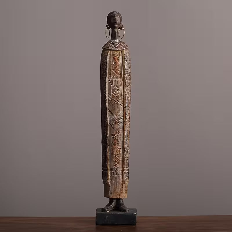 Afrikaans Handgemaakt Beeld - Tribale Kunst Sculptuur Gerookt Hout