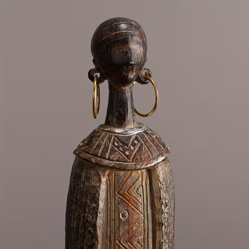 Afrikaans Handgemaakt Beeld - Tribale Kunst Sculptuur Gerookt Hout