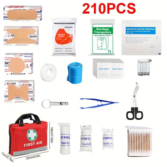 210-delige EHBO-Kit – Complete Noodset voor Thuis, Auto, Werk & Outdoor