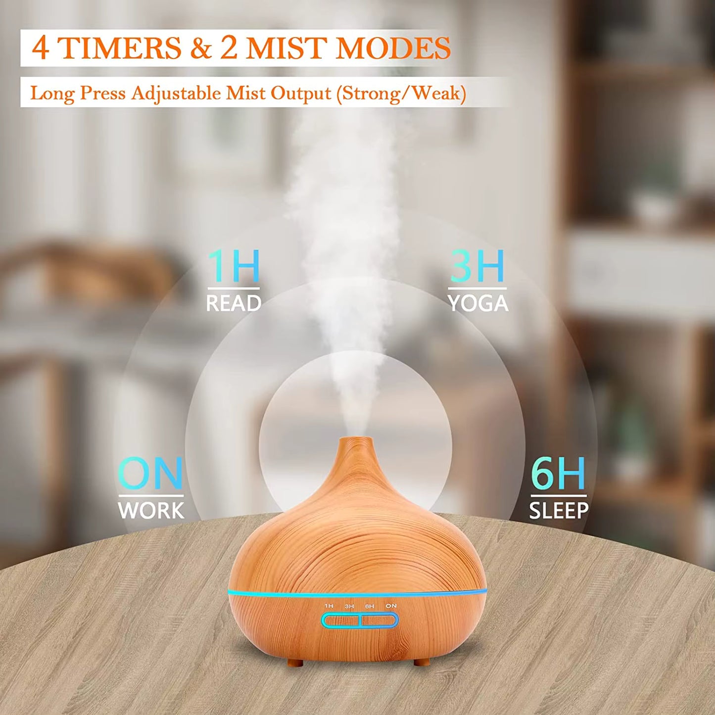 🌿 AeroGlow™ – 6-in-1 Aroma Diffuser, nachtlampje & Luchtbevochtiger (500ml)