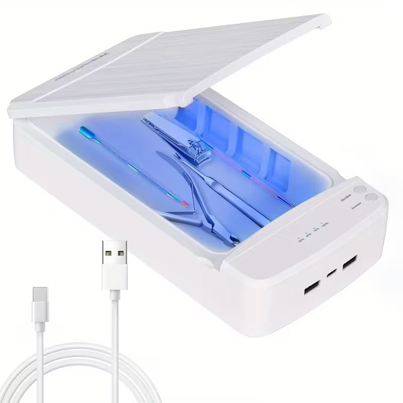 PureNail BlueBox – Compacte UV  Gereedschap Sterilisator met USB oplader