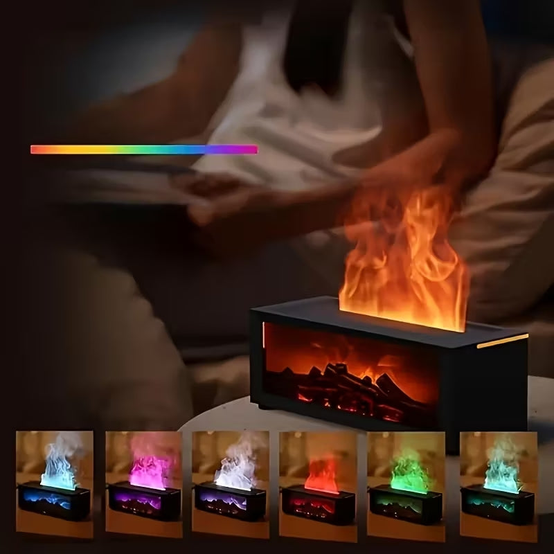 3D Vlam Effect Diffuser & Luchtbevochtiger – Fluisterstille Aroma Diffuser met RGB Verlichting