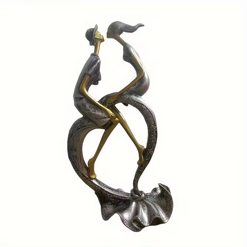 Romantische Koppelsculptuur van Hars – Liefdevol Accent voor Thuis