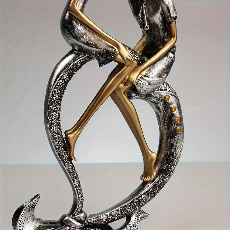 Romantische Koppelsculptuur van Hars – Liefdevol Accent voor Thuis