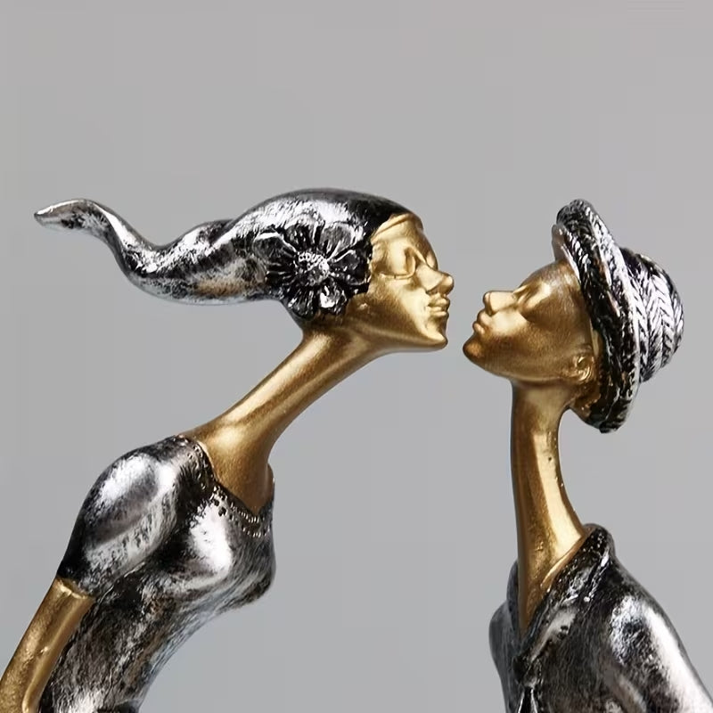 Romantische Koppelsculptuur van Hars – Liefdevol Accent voor Thuis