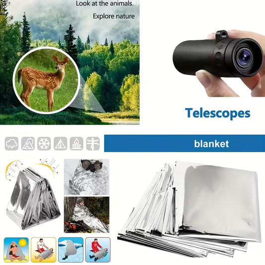 Outdoor & Emergency Essentials Set – Compacte Nooduitrusting (Zwart)