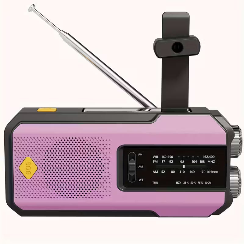 Noodradio met Zonnepaneel, Handcrank & Powerbank – AM/FM Noodradio met Zaklamp