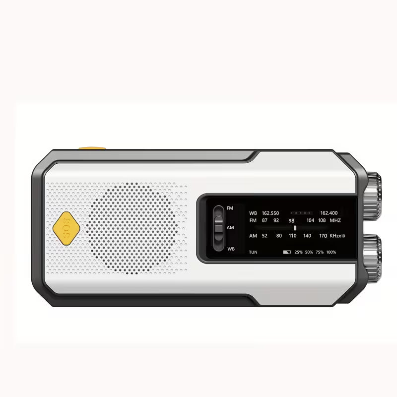 Noodradio met Zonnepaneel, Handcrank & Powerbank – AM/FM Noodradio met Zaklamp