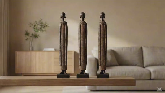 Afrikaans Handgemaakt Beeld - Tribale Kunst Sculptuur Gerookt Hout