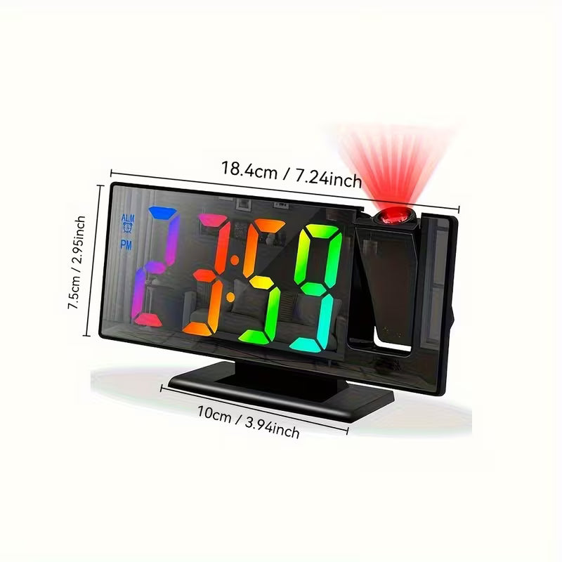 Projectie Wekker met Spiegel & LED Display – Digitale Wekker met Nachtmodus en Temperatuur