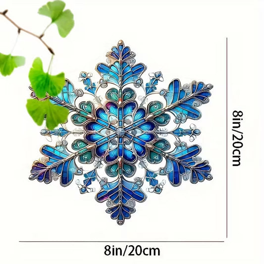 Luxueuze Sneeuwvlok Zonvanger – Acryl Glas-in-lood Stijl (20 cm)