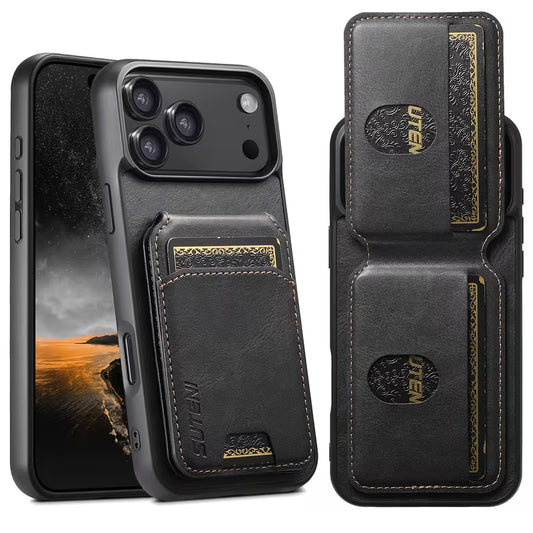 Luxe Telefoonhoesje met Kaarthouder - Oil Wax Leer Design