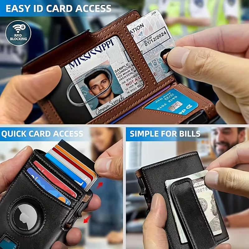 Slimme Herenportemonnee met RFID-bescherming & Anti-Zakkenroller Design