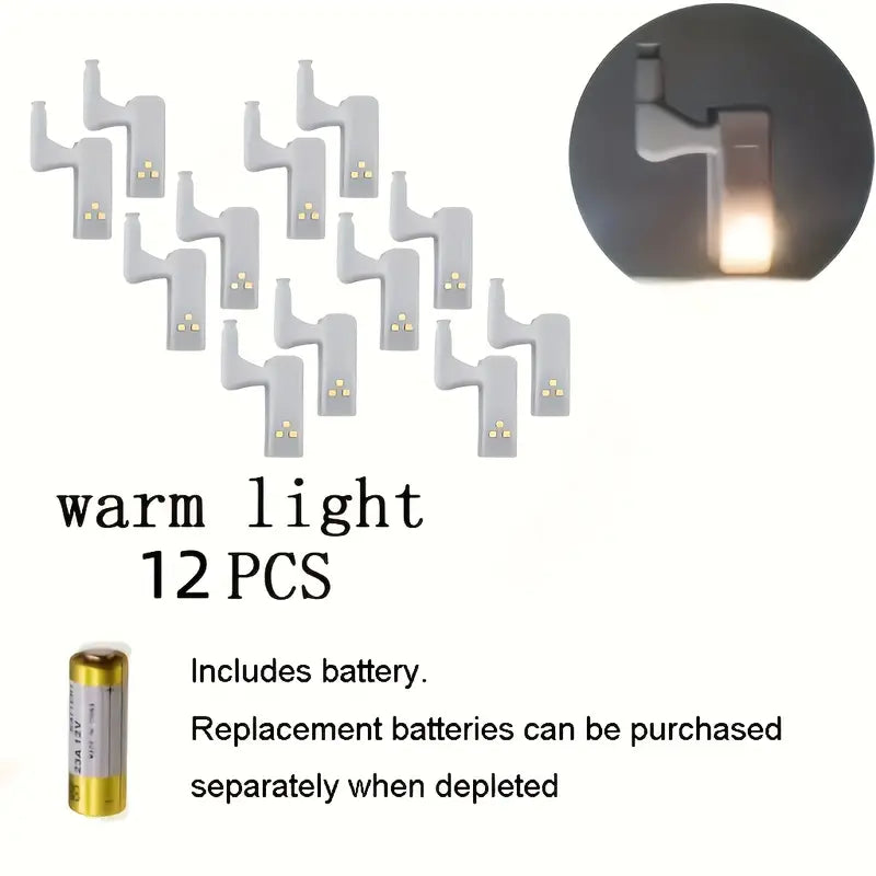 LED Kastscharnierlampjes Set van 12 - Automatische Verlichting