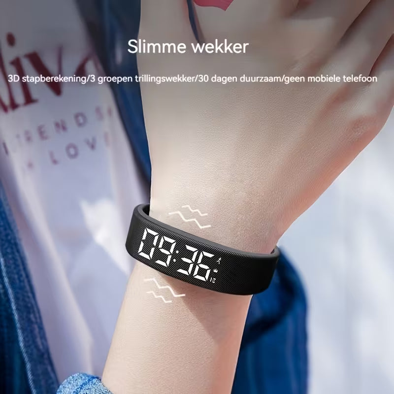 Trilalarm herinnering klok, persoonlijke alarmen of pil herinneringen per dag, trilwekker armband, tot 15 persoonlijke alarmen